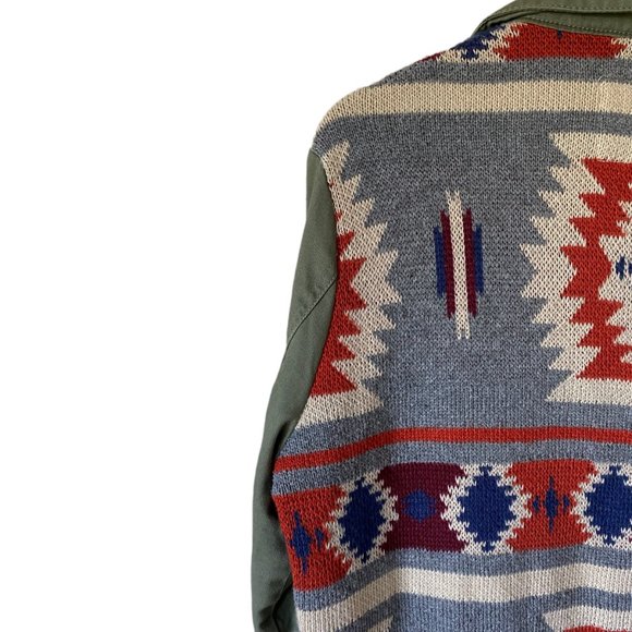 Thread & Supply Southwestern Aztec Utility Lightweight Jacket Pockets Size Med - Picture 3 of 16
